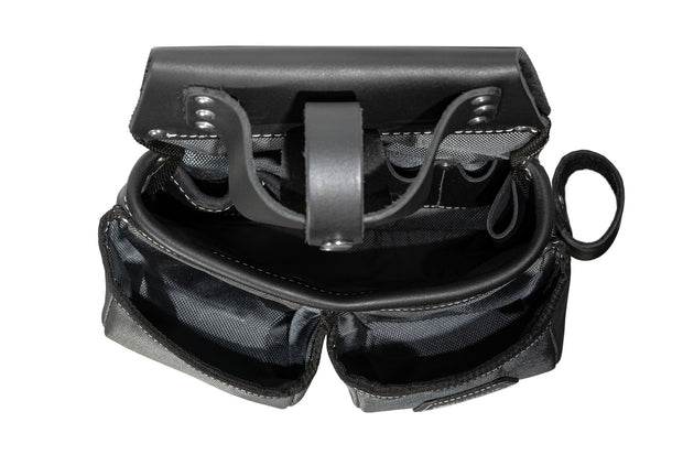 LAUTUS Heavy Duty Top Grain Leather and Nylon Tool Belt for Framers, Carpenters & Electricians, 22 Pockets, Hammer Holder, 4 D-Rings