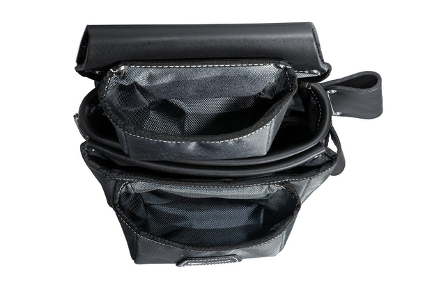 LAUTUS Heavy Duty Top Grain Leather and Nylon Tool Belt for Framers, Carpenters & Electricians, 22 Pockets, Hammer Holder, 4 D-Rings