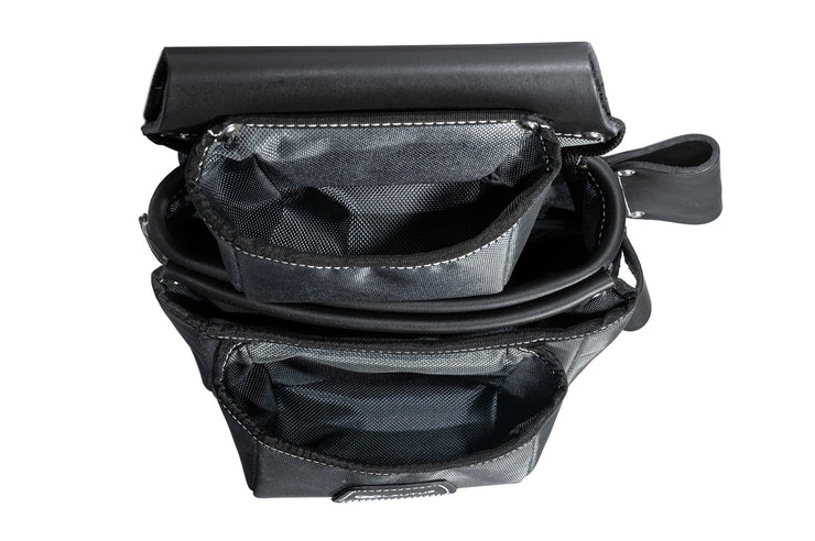 LAUTUS Heavy Duty Top Grain Leather and Nylon Tool Belt for Framers, Carpenters & Electricians, 22 Pockets, Hammer Holder, 4 D-Rings