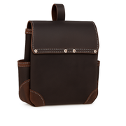LAUTUS Oil Tanned Leather Tool Pouch Bag with Tape Measure Holder |Brown |Carpenter, Construction, Framers, Handyman | Construction Grade Leather|