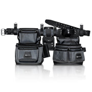 LAUTUS Heavy Duty Top Grain Leather and Nylon Tool Belt for Framers, Carpenters & Electricians, 22 Pockets, Hammer Holder, 4 D-Rings