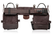 LAUTUS Heavy Duty Top Grain Leather Tool Belt for Framers, Carpenters & Electricians, 18 Pockets, Hammer Holder, 2 D-Rings, 2 Loops, Tape Measure Clip, Thick Belt