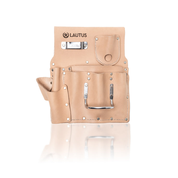 LAUTUS Oil Tanned Leather Tool Pouch Bag |Pink Lebanon